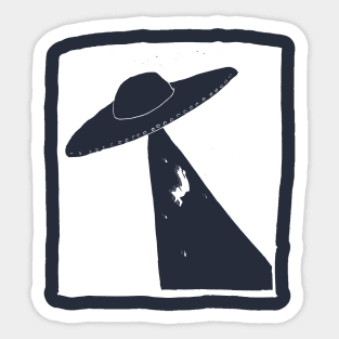 Alien Abduction (white) Sticker